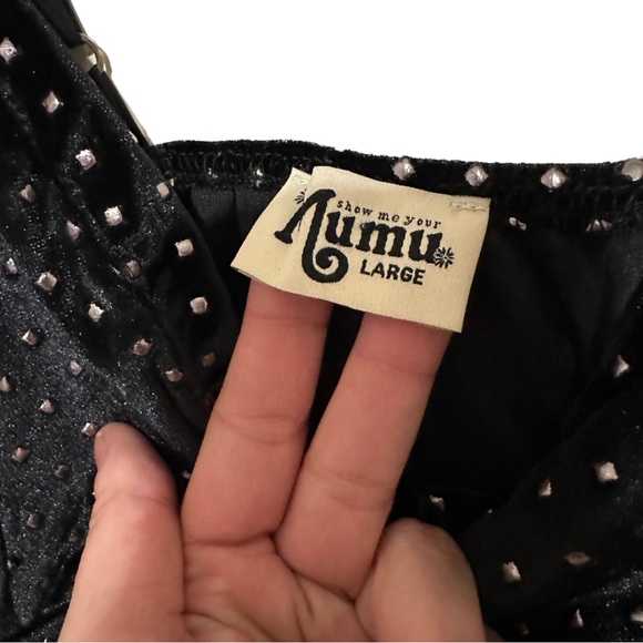 SHOW ME YOUR MUMU Black Studded Velvet Dress - Picture 4 of 4